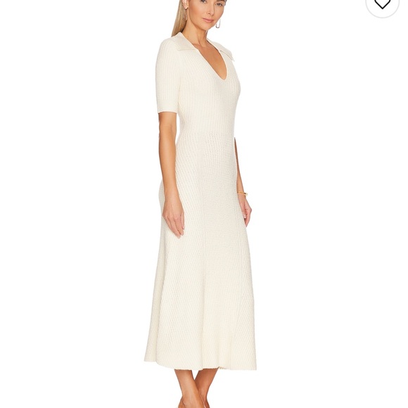 Line and dot dress - cream. Size L - Picture 2 of 4